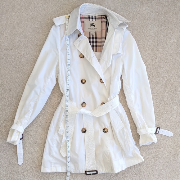 Rare! BURBERRY white lightweight trench coat - Picture 4 of 8